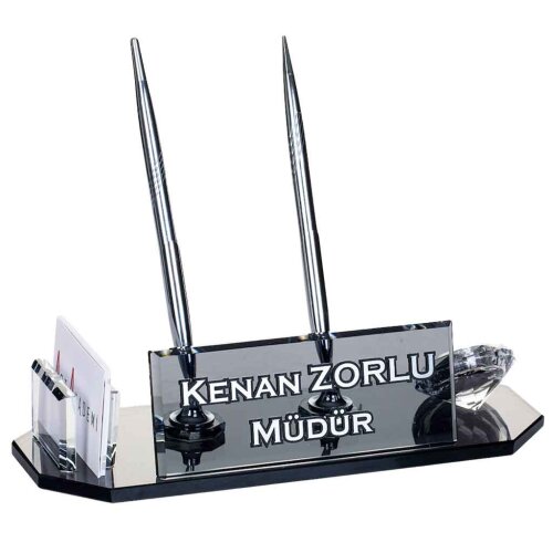 Arma Masaüstü Kristal İsimlik Hediye Büro Ofis Masa İsimliği - isimliksepeti