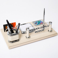 Art Bej Ofis Masa İsimliği Yeni İş Hediye Deri Masaüstü İsimlik Seti - 2