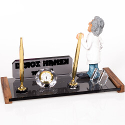Doktor Biblolu Masa İsimliği Doktora Hediye Kristal İsimlik - 4