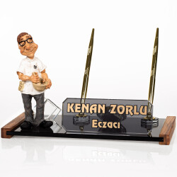 Eczacı Biblolu Masa İsimliği Hediye Kristal Masaüstü İsimlik - 2
