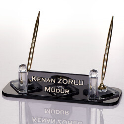 Ege Ofis Kristal İsimlik Yöneticiye Hediye Büro Masa İsimliği - 2