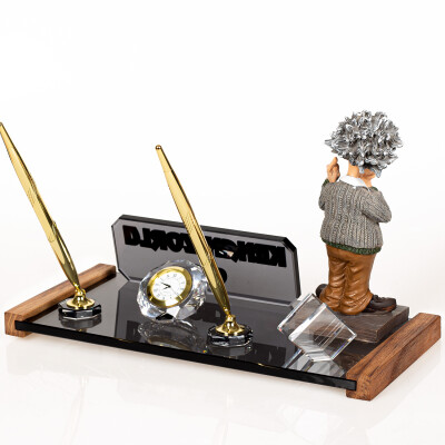 Einstein Biblolu Masa İsimlik Yönetici Hediye Masa İsimliği - 4