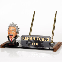 Einstein Masa İsimliği Yeni İş Yeri Hediyesi Ofis Kristal İsimlik - 2