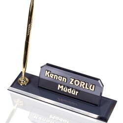 Elf Kristal Masa İsimliği Yeni İş Hediyesi Ofis Masaüstü İsimlik - 1