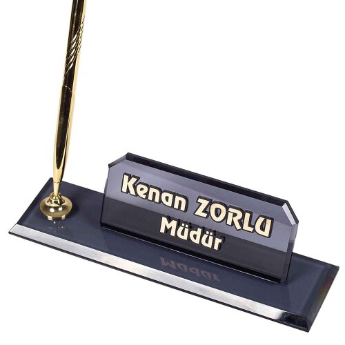 Elf Kristal Masa İsimliği Yeni İş Hediyesi Ofis Masaüstü İsimlik - isimliksepeti