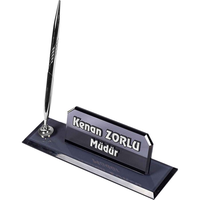 Elf Kristal Masaüstü İsimlik Büro Hediyesi Ofis Masa İsimliği - 1