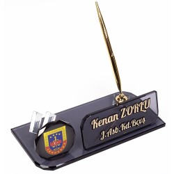 Jandarma Kristal Masa İsimliği Terfi Hediyesi Masaüstü İsimlik - 2