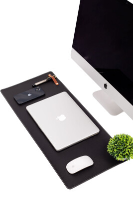 Pu Deri Ofis Masa Matı Laptop Sümen Takımı Geniş Mouse Pad - 1