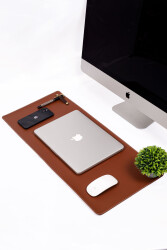 Pu Deri Ofis Masa Matı Laptop Sümen Takımı Geniş Mouse Pad - 5