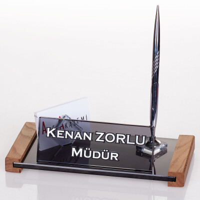 Safir Kristal Masaüstü İsimlik Yeni İş Hediye Ofis Masa İsimliği - 1