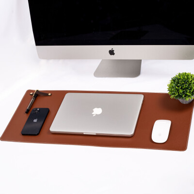 Taba Pu Deri Ofis Masa Matı Laptop Sümen Takımı Geniş Mouse Pad - 2
